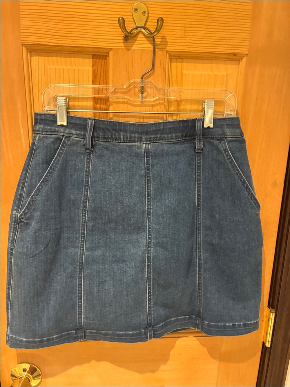 Briggs New York Blue Denim Panel Mini Skirt